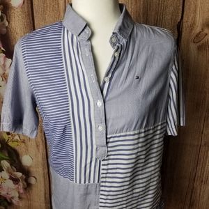 Tommy Hilfiger mixed media blue  top size S/P